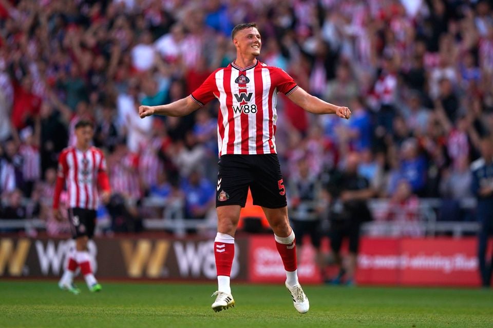 Daniel Ballard celebrates Sunderland's win over West Ham